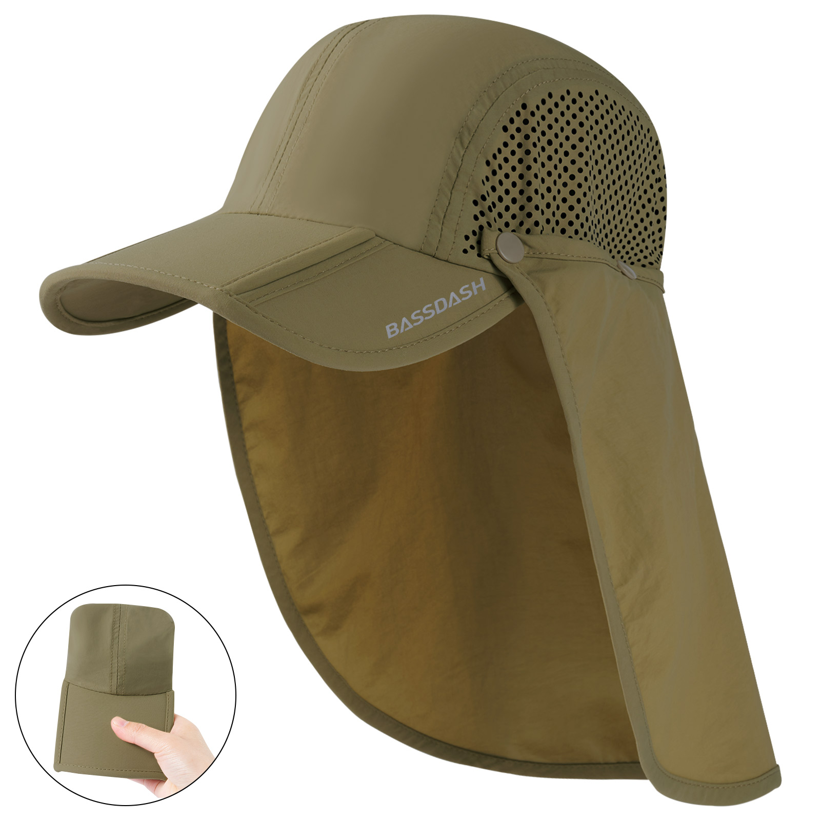Aquatic Sports Hat - BASSDASH UPF 50+ Foldable Fishing Hat