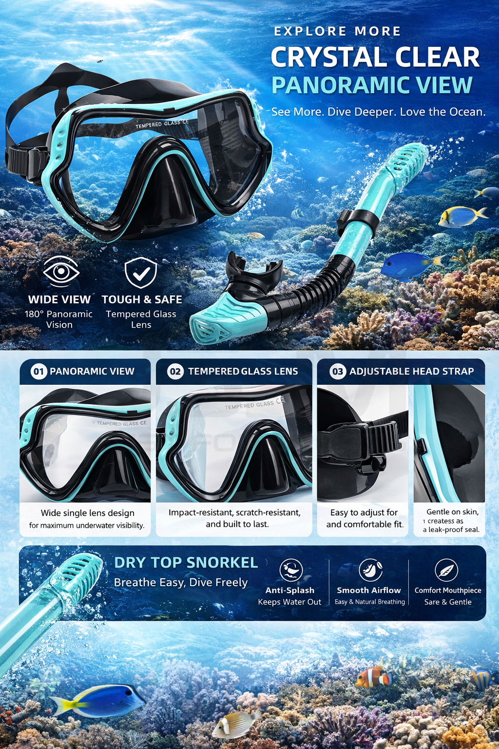 JSJM New Professional Snorkel  - Freediving Mask Set のレビューと価格