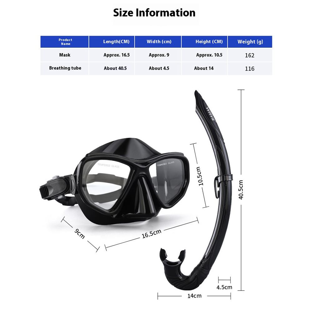 WAVE Quality Snorkeling Glass  - Freediving Mask Set のレビューと価格