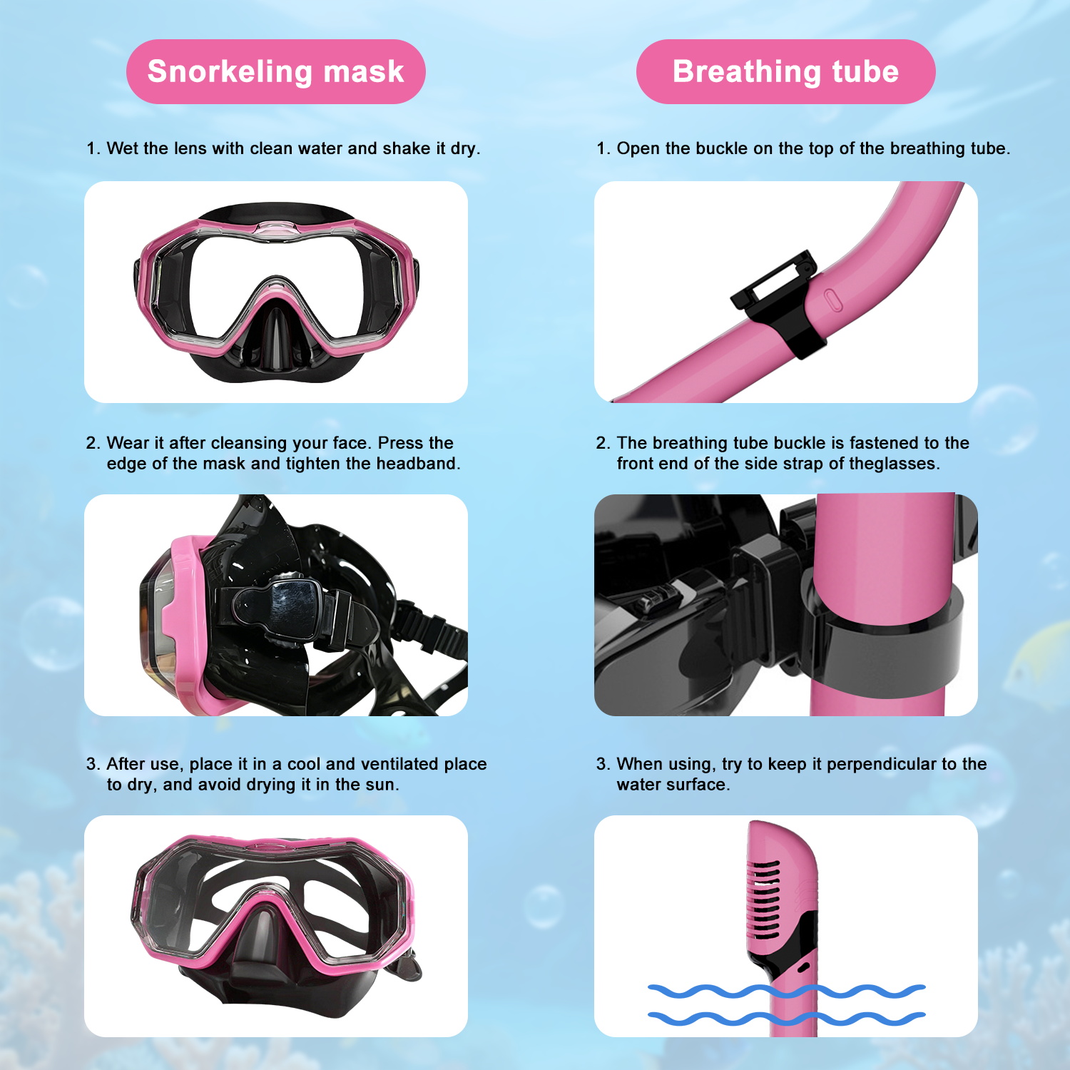 Snorkeling Mask Sets, Goggles  - Freediving Mask Set のレビューと価格